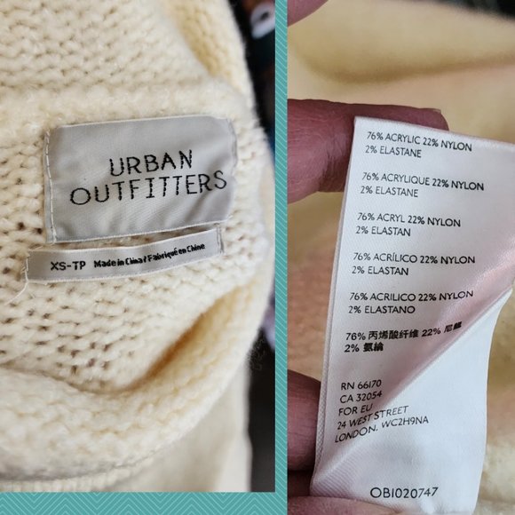 Urban Outfitters Ivory Distressed Beloved Turtleneck Sweater - Picture 5 of 5